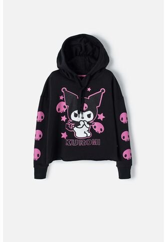 Buzo De Kuromi Negro Con Capucha Para Niña 12 KUROMI