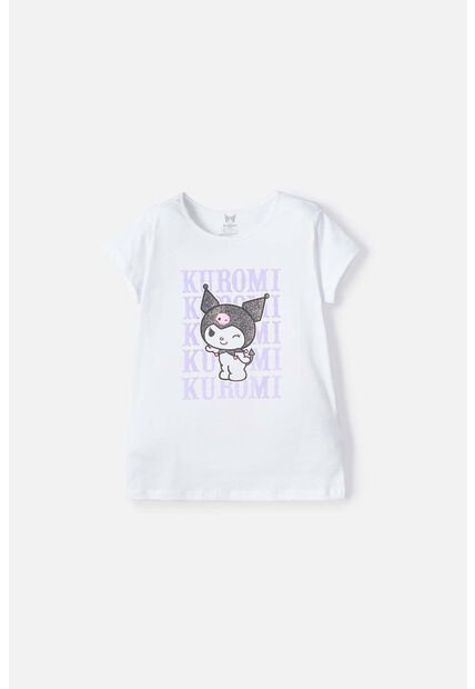 Camiseta De Kuromi Manga Corta Blanco Para Niña 6
