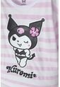 Camiseta De Kuromi Rosada Y Blanca Con Diseño A Rayas Para Niña 12 de KUROMI