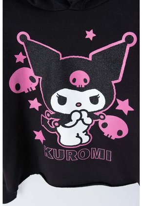 Buzo De Kuromi Negro Con Capucha Para Niña 12