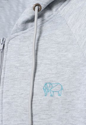 Buzo-Hoodie Cremallera - Slim Fit - Logo Bordado Hombre Gris - Kuva - Elefante