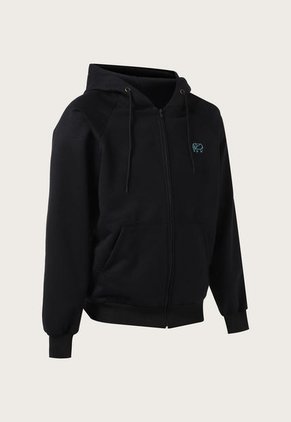 Buzo-Hoodie Cremallera - Slim Fit - Logo Bordado Hombre Negro - Kuva - Elefante