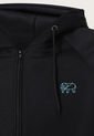 Buzo-Hoodie Cremallera - Slim Fit - Logo Bordado Hombre Negro - Kuva - Elefante de Kuva