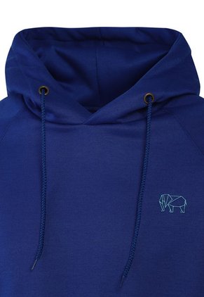 Buzo-Hoodie - Slim Fit - Logo Bordado Hombre Azul-Blanco Kuva - Elefante