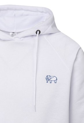 Buzo-Hoodie - Slim Fit - Logo Bordado Hombre Blanco-Aguamarina Kuva - Elefante