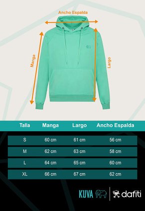 Buzo-Hoodie - Slim Fit - Logo Bordado Hombre Negro-Blanco Kuva - Elefante