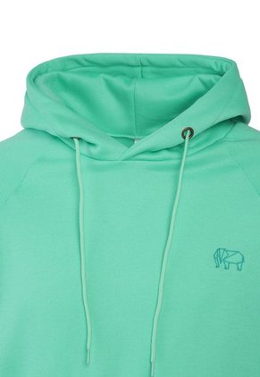 Buzo-Hoodie - Slim Fit - Logo Bordado Hombre Aguamarina-Blanco Kuva - Elefante