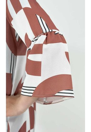 Chilango Para Mujer Manga 3/4 Cafe Marca L&H