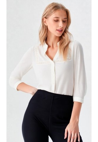 Blusa Para Mujer Manga 3/4 Blanco Marca L&H Ref. 5P412283 L&H