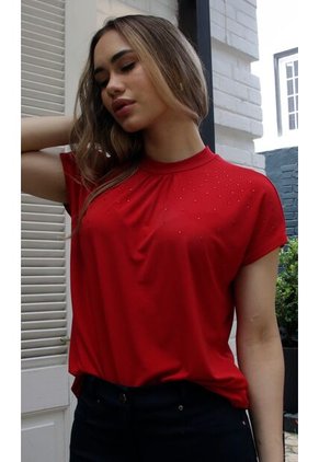Camiseta Para Mujer Manga Corta Rojo Marca L&H