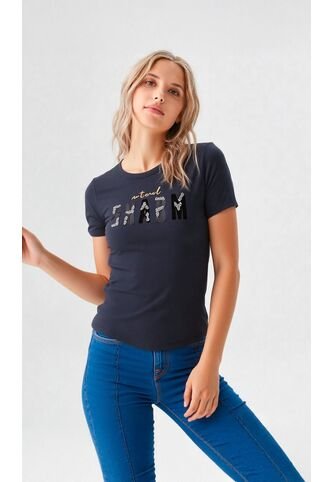 Camiseta Para Mujer Manga Corta Negro Marca L&H Ref. 7S409034 L&H