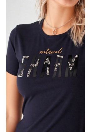 Camiseta Para Mujer Manga Corta Negro Marca L&H Ref. 7S409034