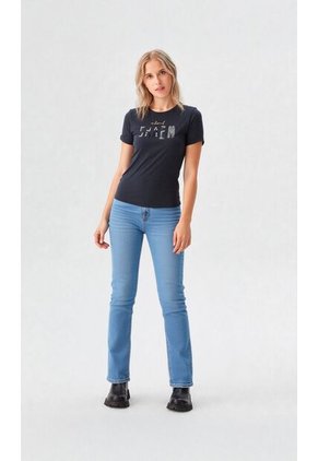 Camiseta Para Mujer Manga Corta Negro Marca L&H Ref. 7S409034