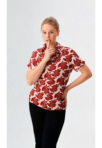 Blusa Para Mujer Manga Corta Beige Marca L&H Ref. 5P412262 L&H