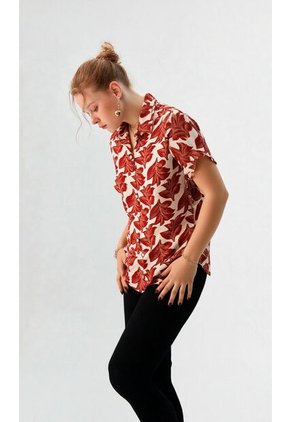 Blusa Para Mujer Manga Corta Beige Marca L&H Ref. 5P412262