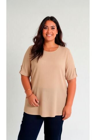 Blusa Para Mujer. Manga Corta Beige Marca L&H Ref. 5P612105 L&H