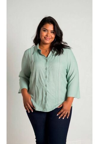 Blusa Para Mujer. Manga 3/4 Verde Marca L&H Ref. 1F612238 L&H