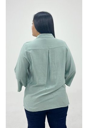 Blusa Para Mujer. Manga 3/4 Verde Marca L&H Ref. 1F612238