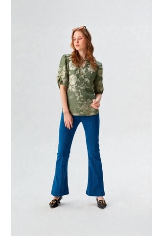Blusa Para Mujer Manga Corta Verde Marca L&H Ref. 8E412050 L&H