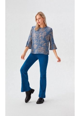 Blusa Para Mujer Manga 3/4 Azul Marca L&H Ref. 5P412303 L&H