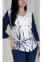 Blusa Para Mujer Manga 3/4 Azul Marca L&H de L&H