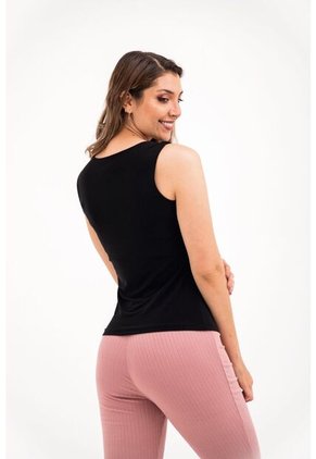 Camiseta Para Mujer Manga Sisa Negro Marca LYH