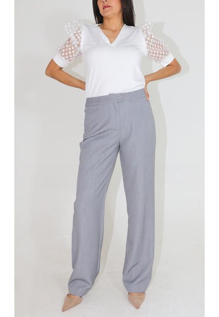 Pantalon Para Mujer Gris Claro Marca L&H