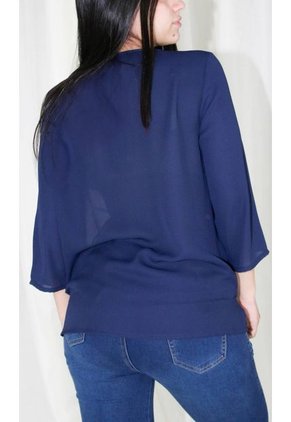 Blusa Para Mujer Manga 3/4 Azul Marca L&H