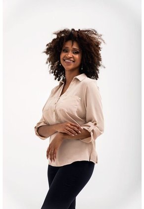 Blusa Para Mujer Manga 3/4 Beige Marca LYH