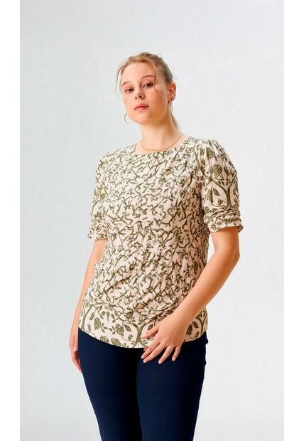 Blusa Para Mujer Manga Corta Verde Marca L&H Ref. 5P412281