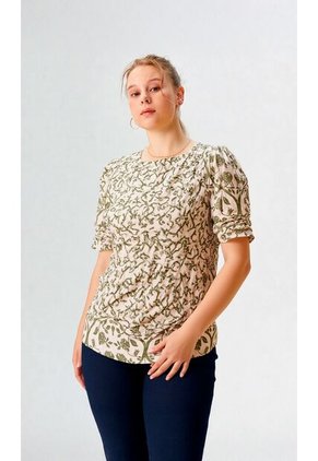 Blusa Para Mujer Manga Corta Verde Marca L&H Ref. 5P412281