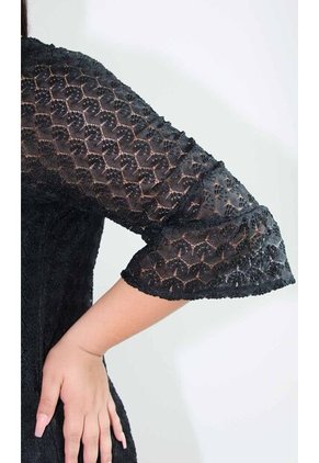 Vestido Para Mujer. Manga 3/4 Negro Marca L&H