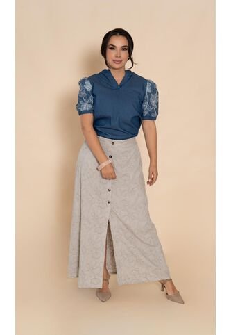 Falda Para Mujer Beige Marca L&H Ref. 1F414047 L&H