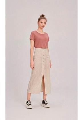 Falda Para Mujer Beige Marca L&H Ref. 1F414047