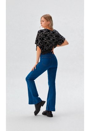 Blusa Para Mujer Manga Corta Negro Marca L&H Ref. 4R412132