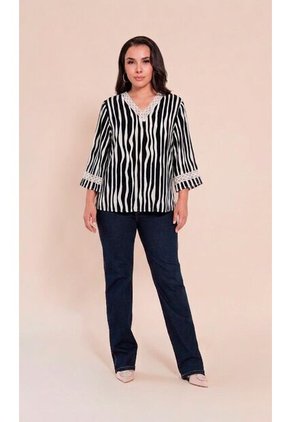 Blusa Para Mujer Manga 3/4 Negro Marca L&H Ref. 5P412305