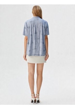 Blusa Para Mujer Manga Corta Azul Marca L&H Ref. 1F412730