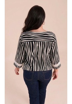 Blusa Para Mujer Manga 3/4 Negro Marca L&H Ref. 5P412305