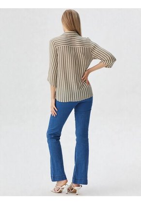 Blusa Para Mujer Manga 3/4 Beige Marca L&H Ref. 5P412294