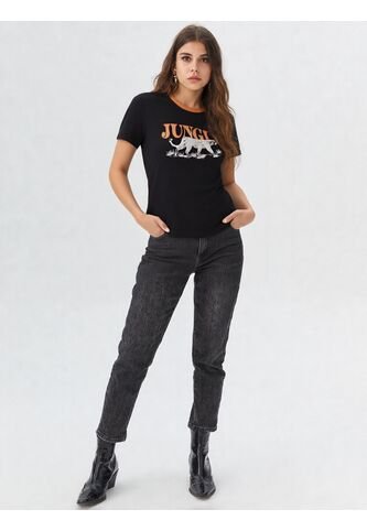 Camiseta Para Mujer Manga Corta Negro Marca L&H Ref. 2Bw409002 L&H