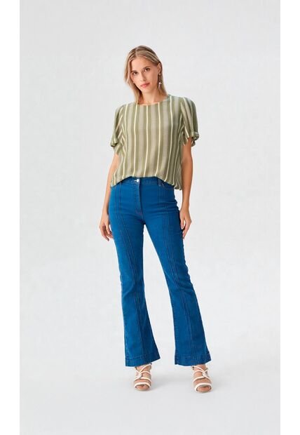 Blusa Para Mujer Manga Corta Verde Marca L&H Ref. 5P412297