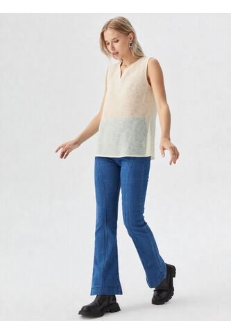 Blusa Para Mujer Manga Sisa Beige Marca L&H Ref. 1F412734 L&H