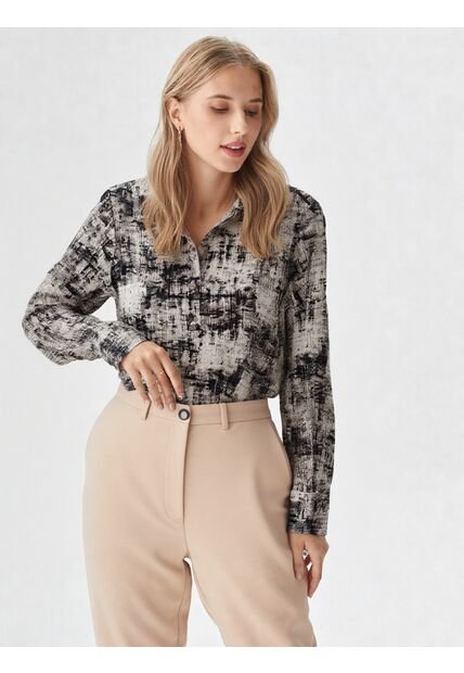 Blusa Para Mujer Manga Larga Gris Oscuro Marca L&H Ref. 2J412283