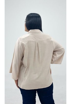 Blusa Para Mujer. Manga 3/4 Beige Marca L&H Ref. 1F612238