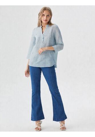 Blusa Para Mujer Manga 3/4 Azul Claro Marca L&H Ref. 1F412733 L&H