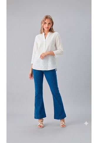 Blusa Para Mujer Manga 3/4 Blanco Marca L&H Ref. 1F412733 L&H