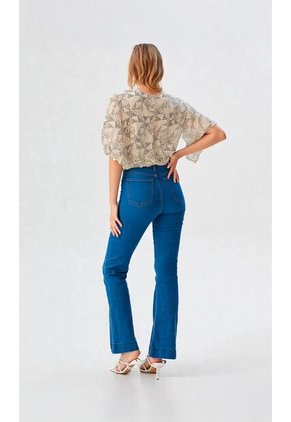 Blusa Para Mujer Manga Corta Beige Marca L&H Ref. 4R412132
