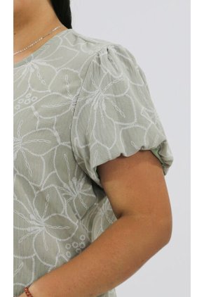 Blusa Para Mujer. Manga Corta Verde Marca L&H Ref. 1F612232