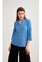 Blusa Para Mujer Manga 3/4 Azul Marca L&H Ref. 1F412666 de L&H