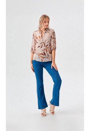 Blusa Para Mujer Manga 3/4 Taupe Marca L&H Ref. 1F412731